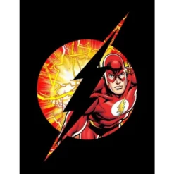 DC COMICS Flash Lightning Bolt Boys' Black Short-Sleeve T-shirt Toddler Boy To Youth Boy