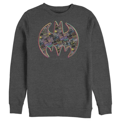 DC COMICS Men's Batman Shield Logo Comic Panel Sweatshirt - Image 3