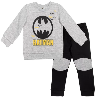 DC Comics Justice League Batman Toddler Boys Fleece Pullover Pants & Sweatshirt Set - Image 9