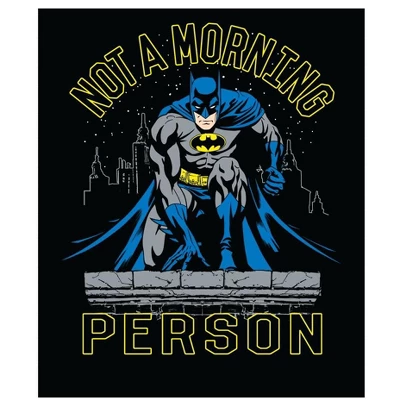 DC COMICS Batman Not A Morning Person Black T-shirt Toddler Boy To Youth Boy