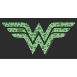 DC COMICS Women's Wonder Woman St. Patrick's Day Wonder Woman Shamrock Logo T-Shirt