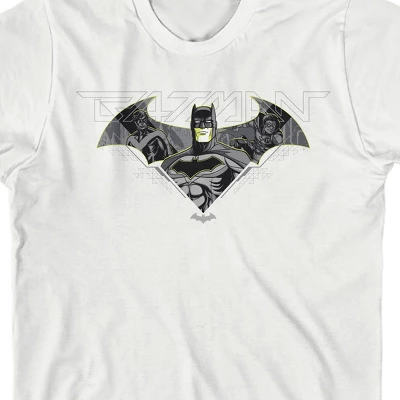 DC COMICS Batman Robin Nightwing Line Art White T-Shirt Toddler Boy To Youth Boy