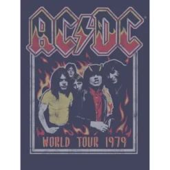 AC/DC World Tour 1979 Navy Blue Boy's Short-Sleeve T-shirt