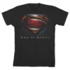 DC COMICS Superman Man Of Steel 3D Logo Charcoal T-shirt Toddler Boy To Youth Boy