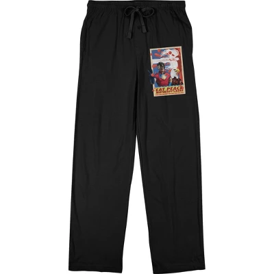 DC COMICS Peacemaker TV Series Peacemaker And Eagle Adult Black Pajama Pants - Image 6