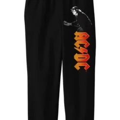 AC/DC ACDC Angus Young Playing Guitar Boy's Black Jogger Pants