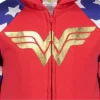 DC Comics Justice League Wonder Woman Girls French Terry Zip Up Costume Hoodie Toddler