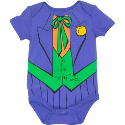 DC Comics Justice League Batman Joker Riddler Newborn Baby Boys 5 Pack Short Sleeve Bodysuits - Image 3