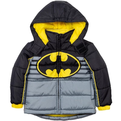 DC Comics Justice League Batman Zip Up Puffer Jacket Little Kid To Big Kid - Image 2