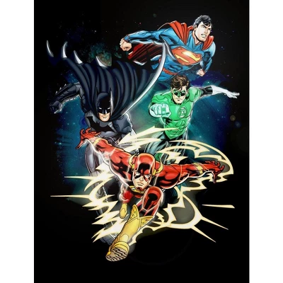 DC COMICS Group Art Justice League Black T-Shirt Toddler Boy To Youth Boy
