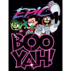 DC COMICS Teen Titans Go Epic Boo Yah Black T-shirt Toddler Boy To Youth Boy