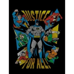 DC COMICS Justice League Justice For All Black T-shirt Toddler Boy To Youth Boy