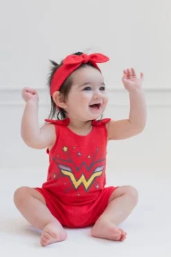 DC Comics Justice League Wonder Woman Girls Romper And Headband Toddler