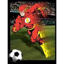 DC COMICS The Flash Playing Soccer Black Graphic Tee Toddler Boy To Youth Boy