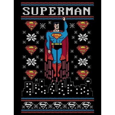 DC COMICS Superman Christmas Black Graphic Tee Toddler Boy To Youth Boy