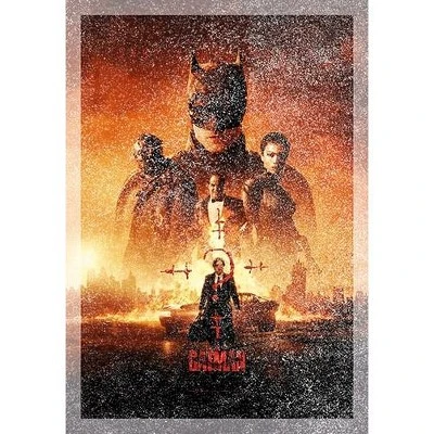 DC COMICS The Batman Movie Poster Ladies Cropped Black Graphic Tee