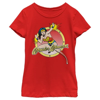 DC COMICS Girl's Wonder Woman Action Pose T-Shirt - Image 4
