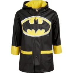 DC COMICS Batman Boys' Waterproof Raincoat Slicker Shell (Size: 4-7)
