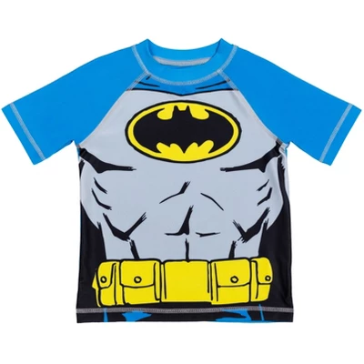 DC Comics Justice League Batman Toddler Boys Rash Guard And Swim Trunks Outfit Set
