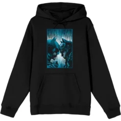 DC COMICS DC Comic Book Batman & Batgirl Superheroes Men's Black Graphic Print Hoodie