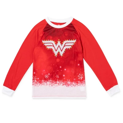 DC Comics Justice League Wonder Woman Girls Pullover Pajama Shirt And Pants Sleep Set Toddler