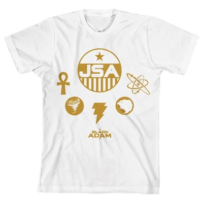 DC COMICS Black Adam Movie Character Icons White Graphic Tee Toddler Boy To Youth Boy - Image 2