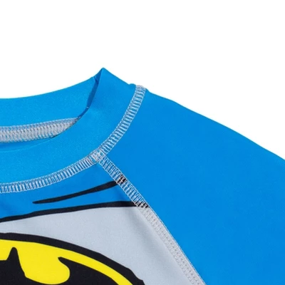 DC Comics Justice League Batman Toddler Boys Rash Guard And Swim Trunks Outfit Set - Image 4