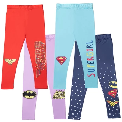 DC Comics Justice League Batgirl Supergirl Wonder Woman Girls 4 Pack Pants Toddler - Image 11