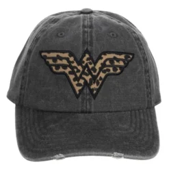 DC COMICS Wonder Woman Comic Book Superhero Leopard Print Logo Dad Hat For Women