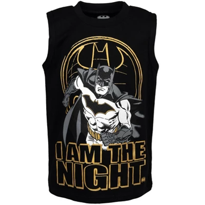 DC Comics Justice League Batman T-Shirt Tank Top And Mesh Shorts 3 Piece Outfit Set Toddler - Image 4