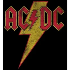 AC/DC ACDC Vintage Lightning Bolt Logo Men's Black T-shirt