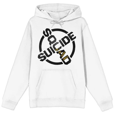 DC COMICS Suicide Squad: Kill The Justice League Game Logo Adult White Graphic Hoodie - Image 3