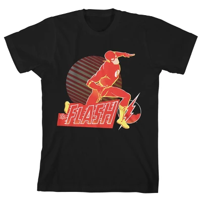 DC COMICS The Flash Vintage Character Black Graphic Tee Toddler Boy To Youth Boy - Image 3