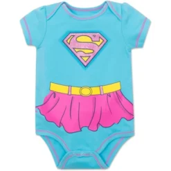 DC Comics Justice League Wonder Woman Batgirl Supergirl 5 Pack Short Sleeve Bodysuits Newborn To Infant