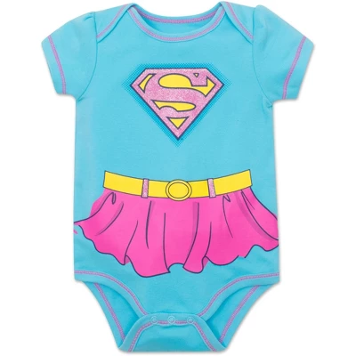 DC Comics Justice League Wonder Woman Batgirl Supergirl 5 Pack Short Sleeve Bodysuits Newborn To Infant