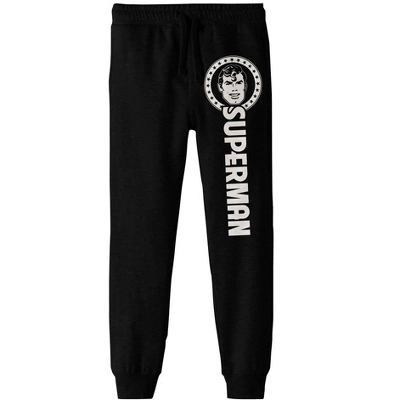 DC COMICS Superman Character Portrait Boy's Black Jogger Pants - Image 3