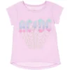 AC/DC Girls T-Shirt And French Terry Shorts Outfit Set Toddler
