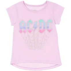 AC/DC Girls T-Shirt And French Terry Shorts Outfit Set Toddler