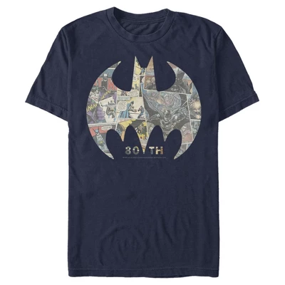 DC COMICS Men's Batman Shield Logo Comic 80th Anniversary T-Shirt - Image 5