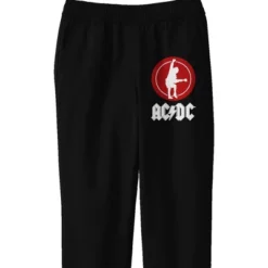 AC/DC ACDC Angus Young Silhouette With Logo Youth Black Graphic Sweats
