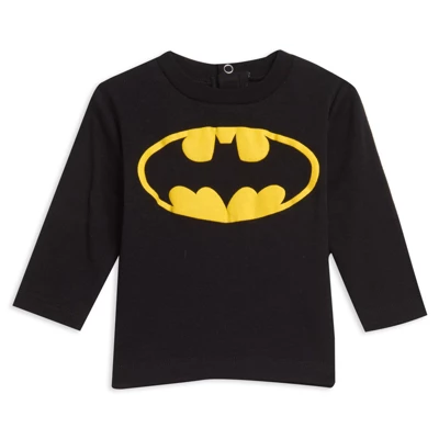 DC Comics Justice League Batman Baby Bodysuit Pullover T-Shirt And Pants 4 Piece Layette Set Newborn To Infant - Image 2