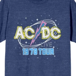 AC/DC ACDC Live 1978 Tour Crew Neck Short Sleeve Navy Heather Women's T-shirt