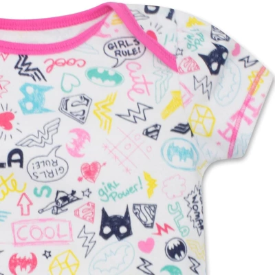 DC Comics Justice League Wonder Woman Batgirl Supergirl 5 Pack Short Sleeve Bodysuits Newborn To Infant - Image 6
