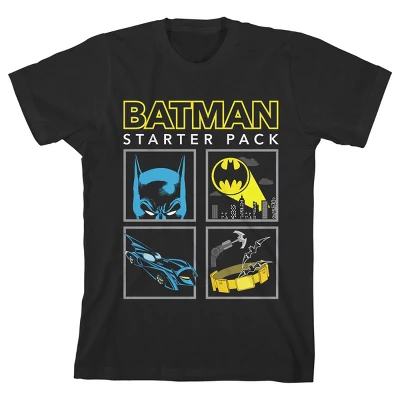 DC COMICS Batman Starter Pack Black T-shirt Toddler Boy To Youth Boy - Image 3