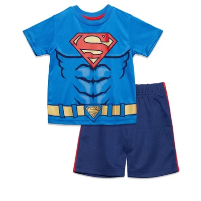 DC Comics Justice League Athletic Pullover T-Shirt And Mesh Shorts Outfit Set Toddler - Image 10