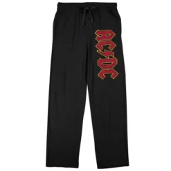 AC/DC ACDC Rock Band Logo Men's Black Sleep Pajama Pants
