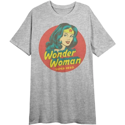 DC COMICS Wonder Woman Superhero In Circle Women's Athletic Heather Tshirt - Image 3