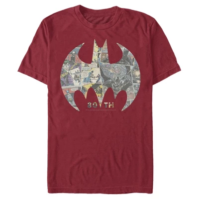 DC COMICS Men's Batman Shield Logo Comic 80th Anniversary T-Shirt - Image 7