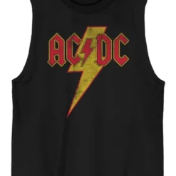 AC/DC ACDC Lightning Bolt Logo Adult Black Graphic Tank Top