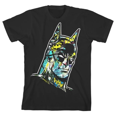 DC COMICS Batman Mask Graphic Trap Black T-shirt Toddler Boy To Youth Boy - Image 4